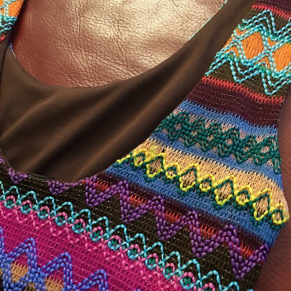 ESTAM Multicolor Knit Dress, Sz S - Picture 4 of 9